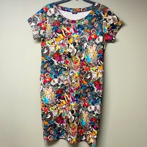 ASOS Inspire Retro & Unique Funky Collage Bodycon Dress size 18/UK 22
